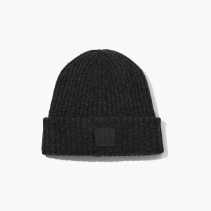 Women Marc Jacobs Ribbed Beanie Grey | UK MJ4957-M01