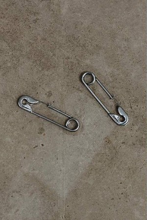 Women Marc Jacobs Safety Pin Earrings Jewelry Silver | UK MJ8517-C54