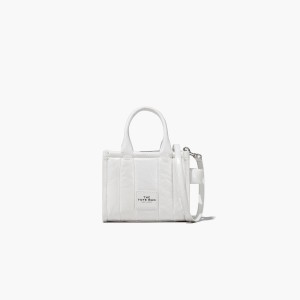 Women Marc Jacobs Shiny Crinkle Micro Tote Bags White | UK MJ6795-P31