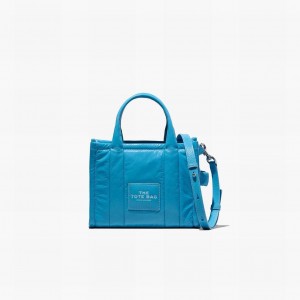 Women Marc Jacobs Shiny Crinkle Mini Tote Bags Blue | UK MJ8027-U92