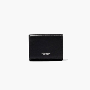 Women Marc Jacobs Slim 84 Medium Trifold Wallets Black | UK MJ0159-M91