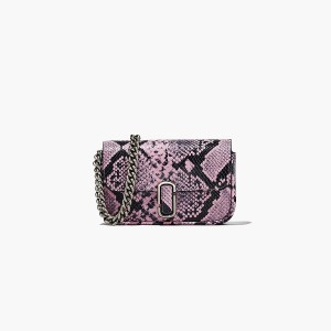 Women Marc Jacobs Snake-Embossed J Marc Mini Crossbody Bags Purple Multicolor | UK MJ0851-D34