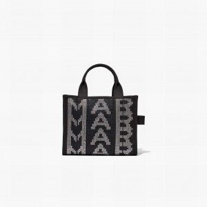 Women Marc Jacobs Studded Monogram Mini Tote Bags Black | UK MJ6945-V35