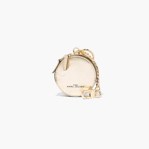 Women Marc Jacobs Sweet Spot Metallic Charm Pouch Wallets Gold | UK MJ8931-B87