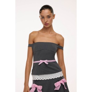 Women Marc Jacobs Tailored Bow Corset Dark Grey | UK MJ7932-Z59