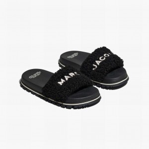 Women Marc Jacobs Teddy Slides Black | UK MJ1956-L57