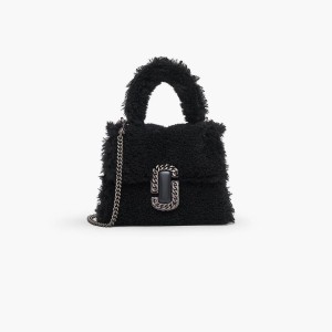 Women Marc Jacobs Teddy St. Marc Mini Top Handle Handbag Black | UK MJ0738-K65