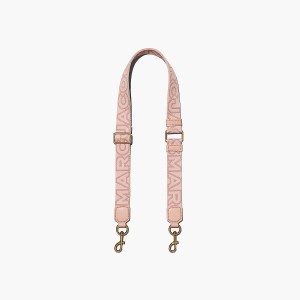 Women Marc Jacobs Thin Outline Logo Webbing Bag Strap Rose Multicolor | UK MJ1758-Y42