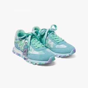 Women Marc Jacobs Tie Dye Jogger Trainers Green | UK MJ3518-G34