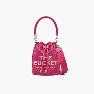 Women Marc Jacobs Woven Bucket Bags Pink | UK MJ9362-F75