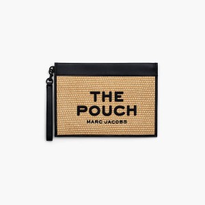 Women Marc Jacobs Woven Large Pouch Wallets Beige | UK MJ6302-W60