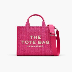 Women Marc Jacobs Woven Medium Tote Bags Pink | UK MJ5428-O65