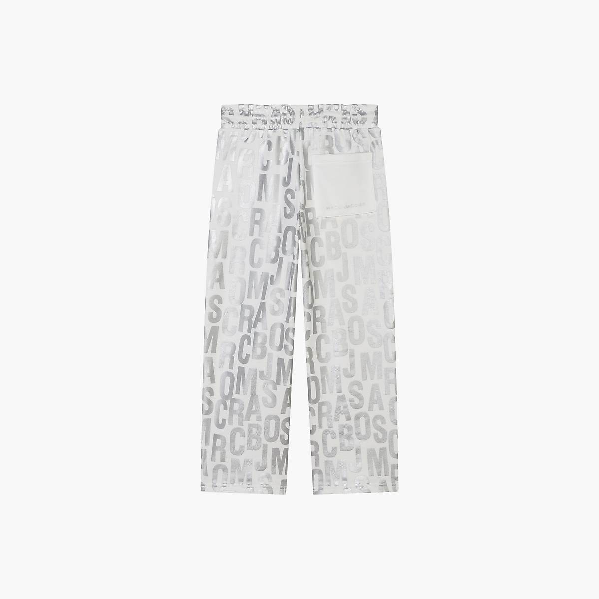 Kids' Marc Jacobs Jumbled Monogram Metallic Sweatpants White | UK MJ8631-L83