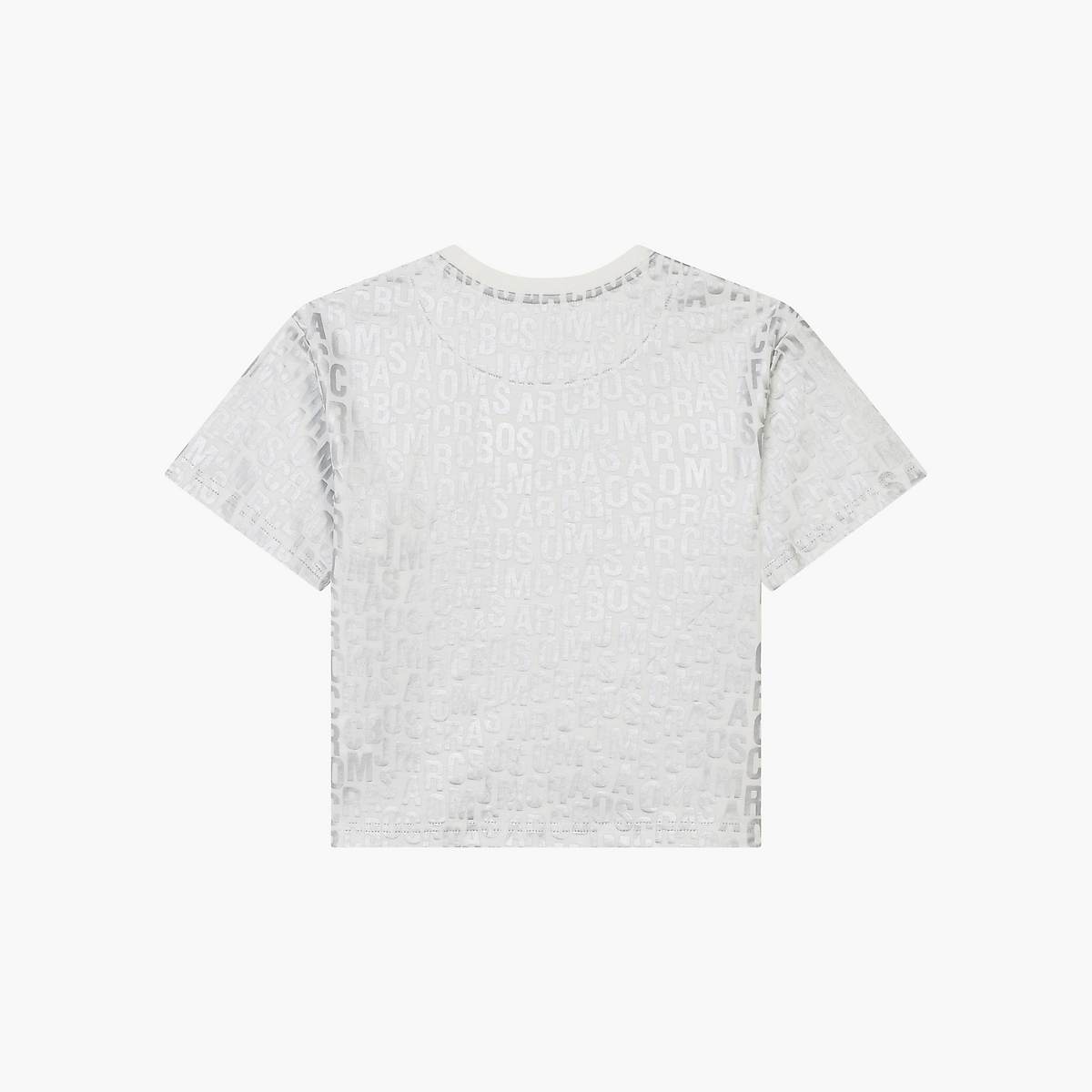 Kids' Marc Jacobs Jumbled Monogram Metallic T-Shirt White | UK MJ2541-Z45