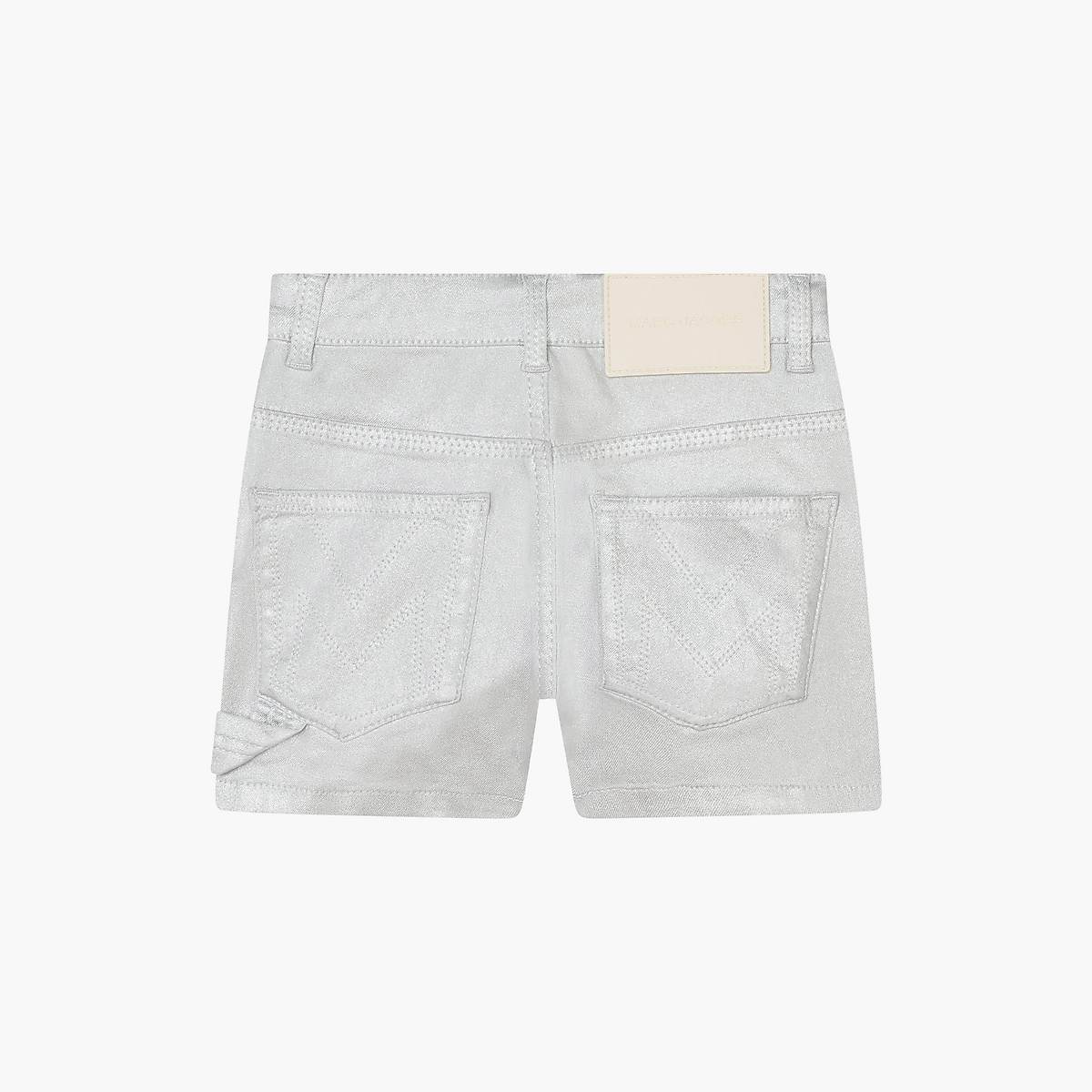 Kids' Marc Jacobs Metallic Denim Shorts Silver | UK MJ1640-G87