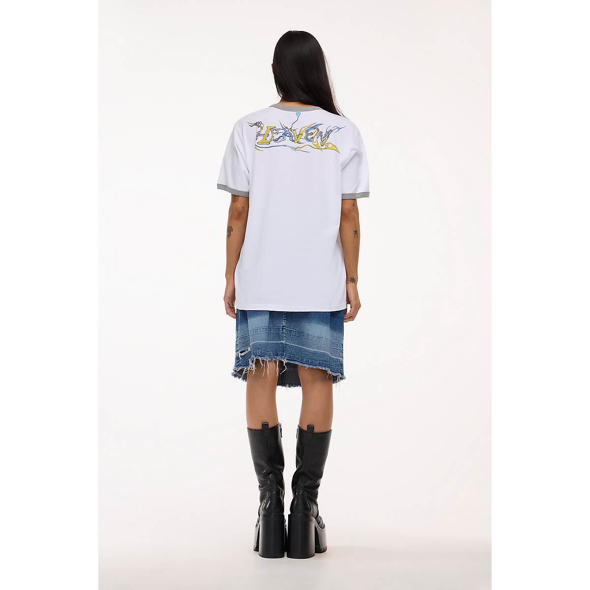 Women Marc Jacobs Babiez Ringer Tee T-Shirt White | UK MJ9564-S05