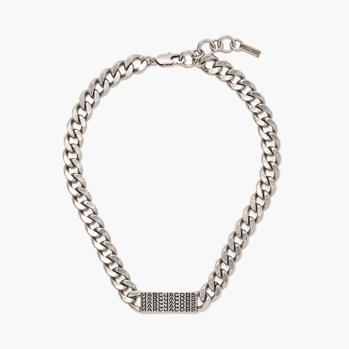 Women Marc Jacobs Barcode Monogram ID Chain Necklaces Silver | UK MJ9716-B19