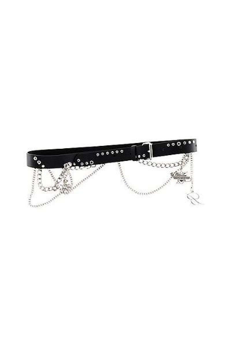 Women Marc Jacobs Blumarine Chain Belts Black / Silver | UK MJ5037-Z32