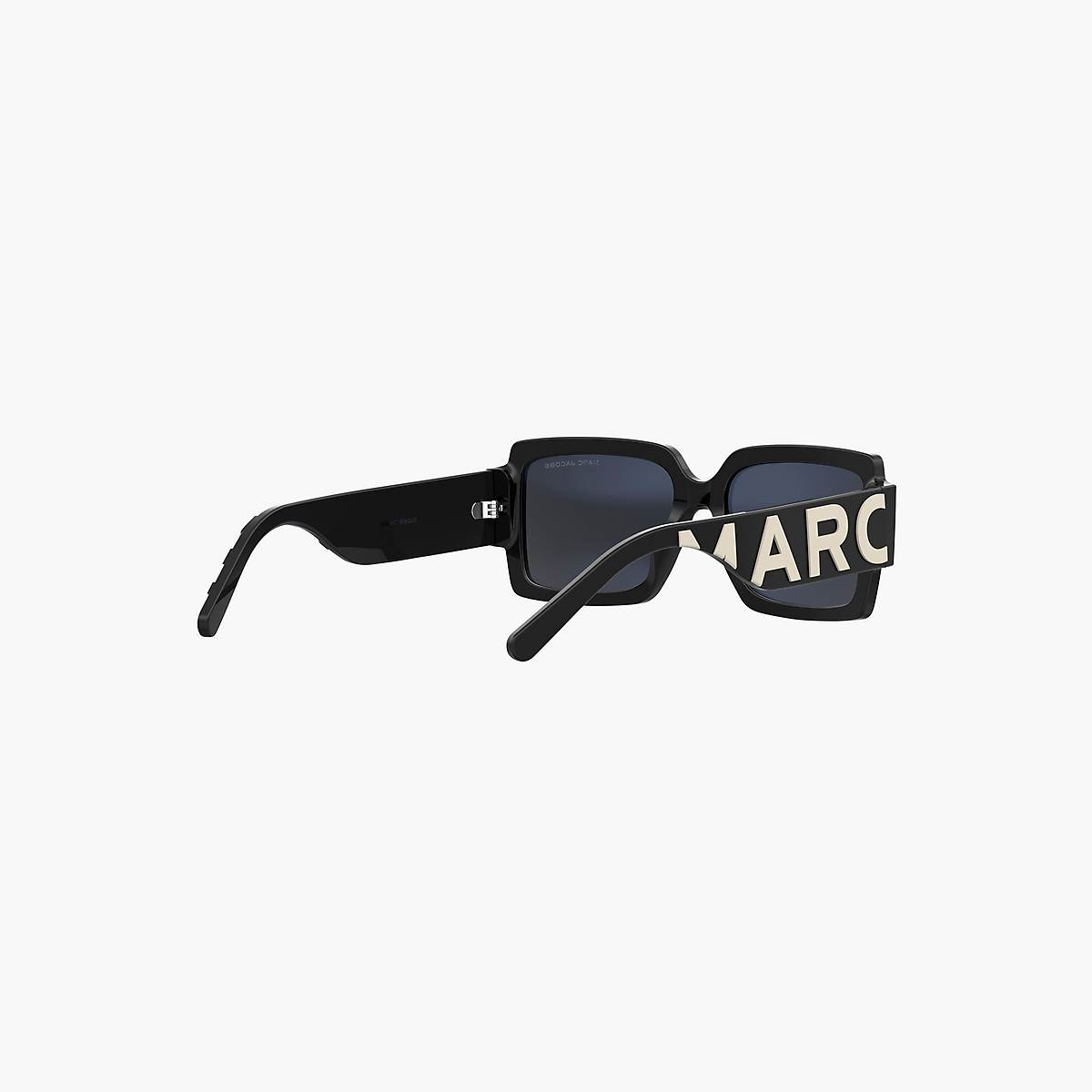 Women Marc Jacobs Bold Logo Square Sunglasses Black / White | UK MJ8407-K30