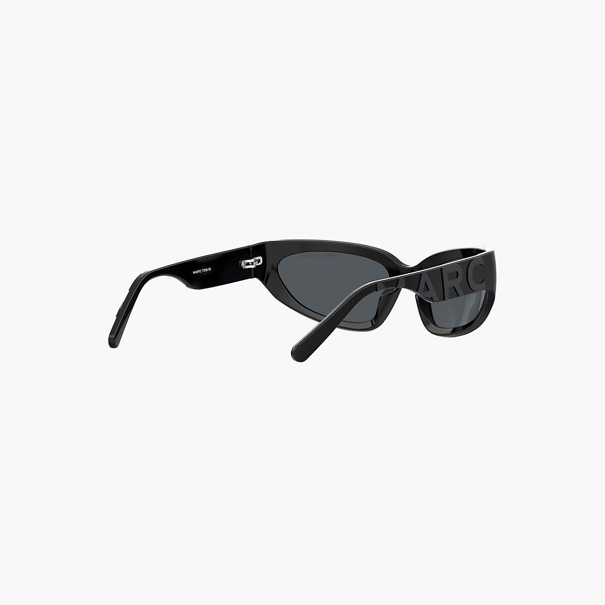 Women Marc Jacobs Bold Logo Wrapped Mirrored Sunglasses Black | UK MJ8379-J38