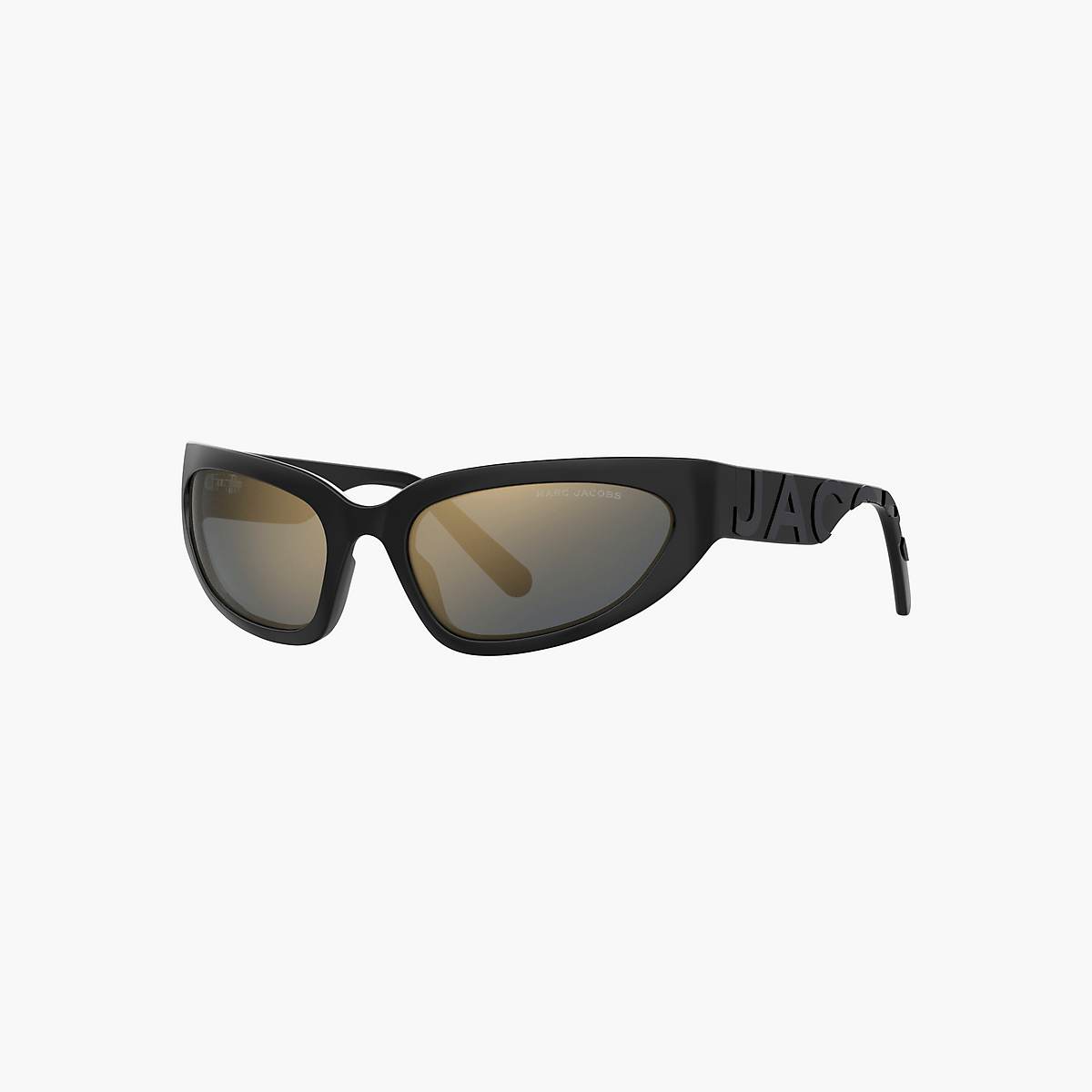 Women Marc Jacobs Bold Logo Wrapped Mirrored Sunglasses Black | UK MJ8379-J38