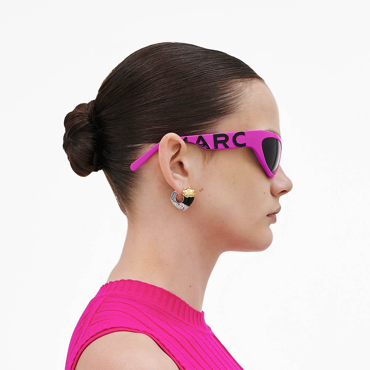 Women Marc Jacobs Bold Logo Wrapped Sunglasses Pink | UK MJ5178-G71