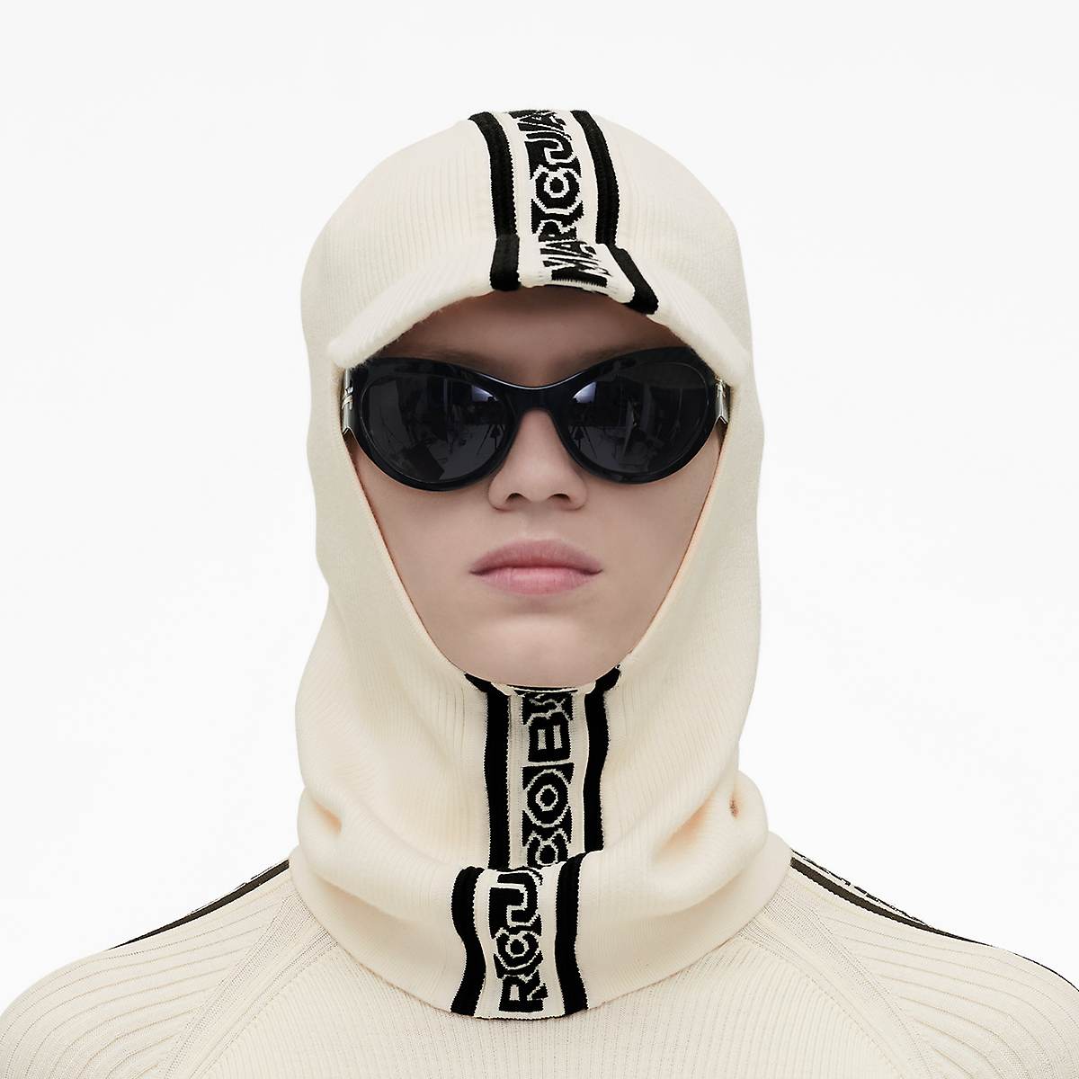 Women Marc Jacobs Brimmed Balaclava White / Black | UK MJ1598-W63