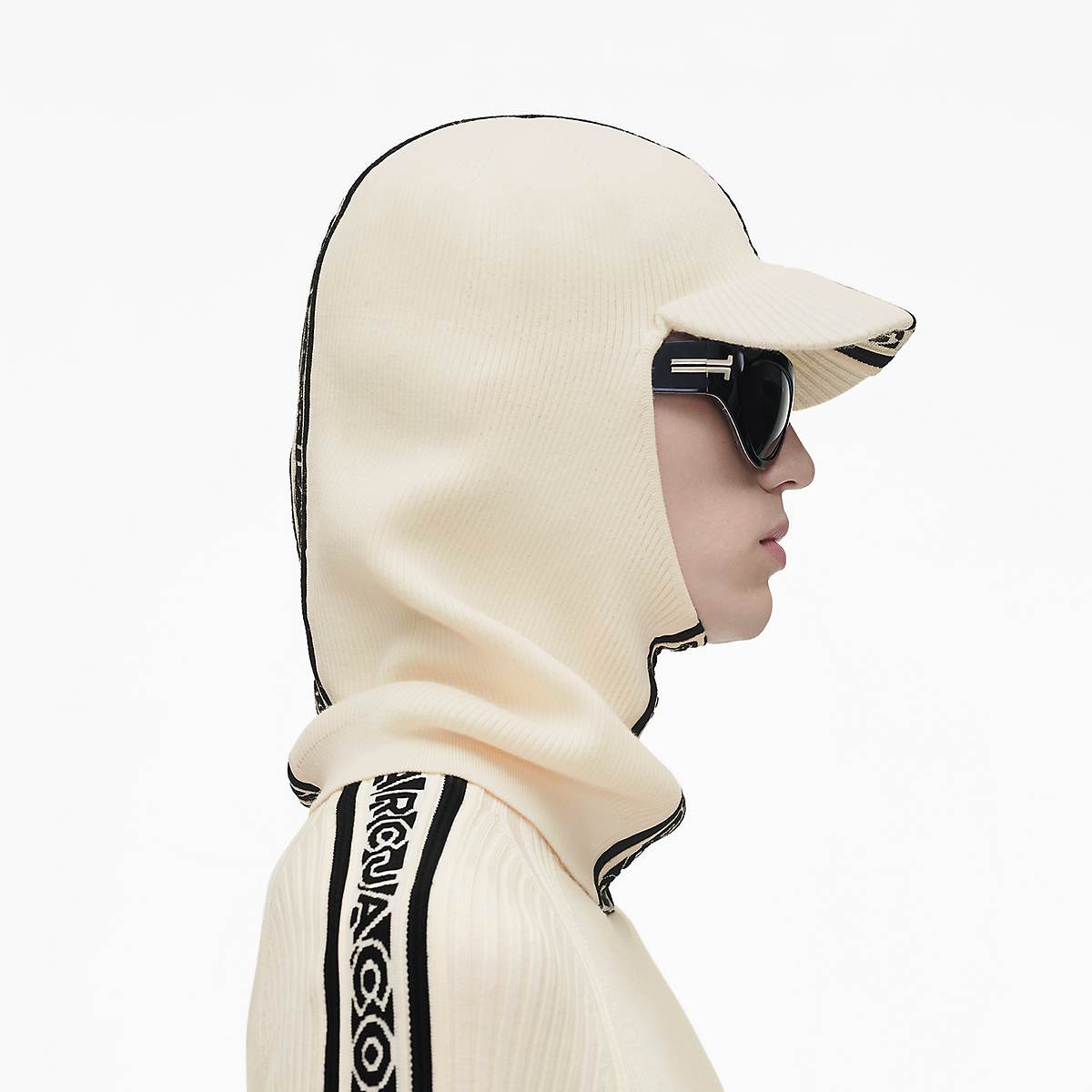 Women Marc Jacobs Brimmed Balaclava White / Black | UK MJ1598-W63