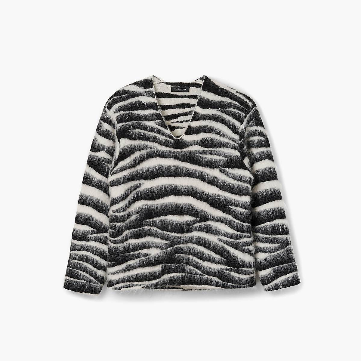 Women Marc Jacobs Brushed Zebra Sweaters Black / White | UK MJ5837-D64