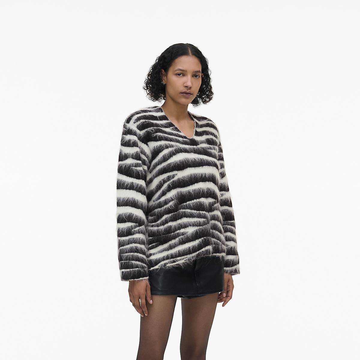 Women Marc Jacobs Brushed Zebra Sweaters Black / White | UK MJ5837-D64