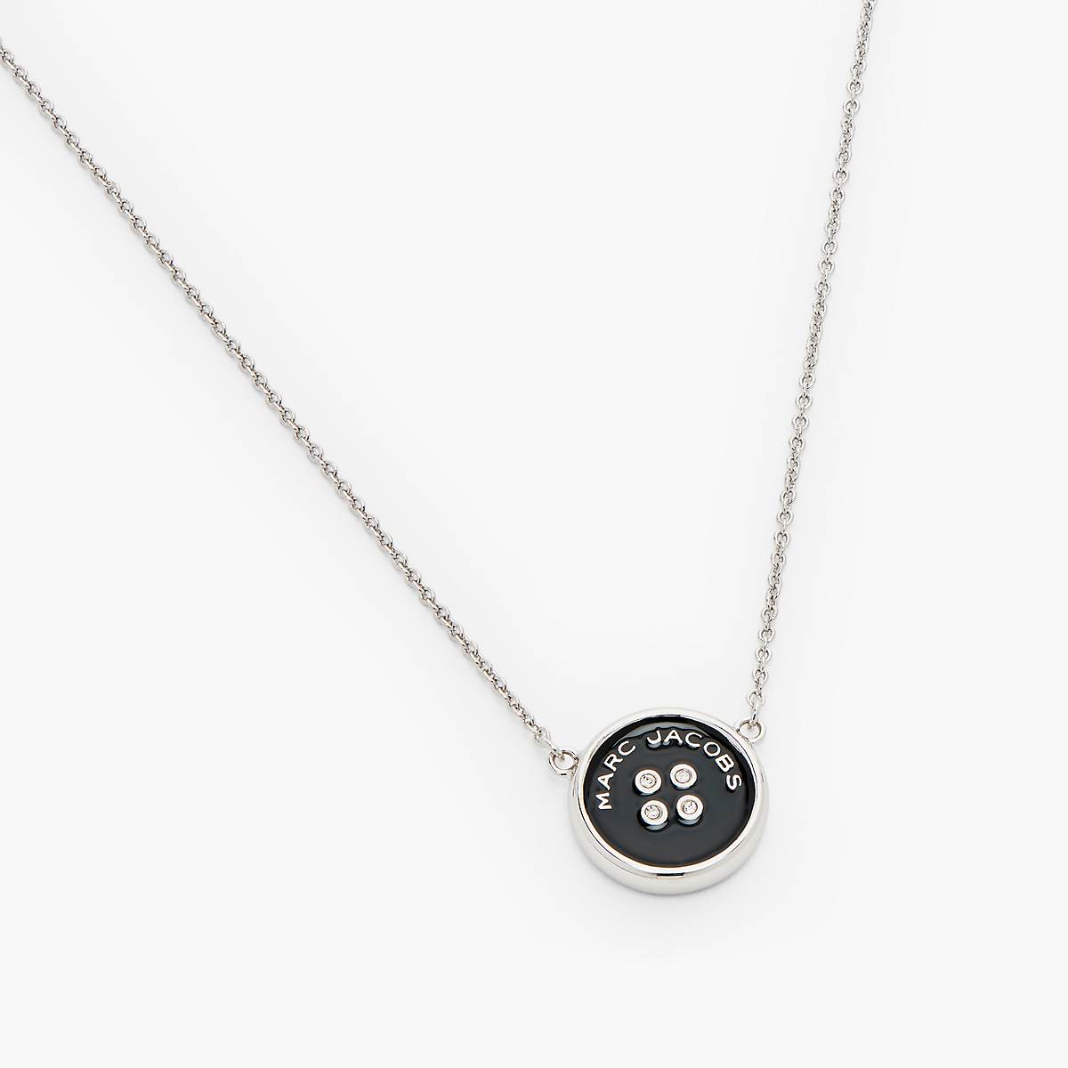 Women Marc Jacobs Button Pendant Necklaces Silver / Black | UK MJ0728-L32