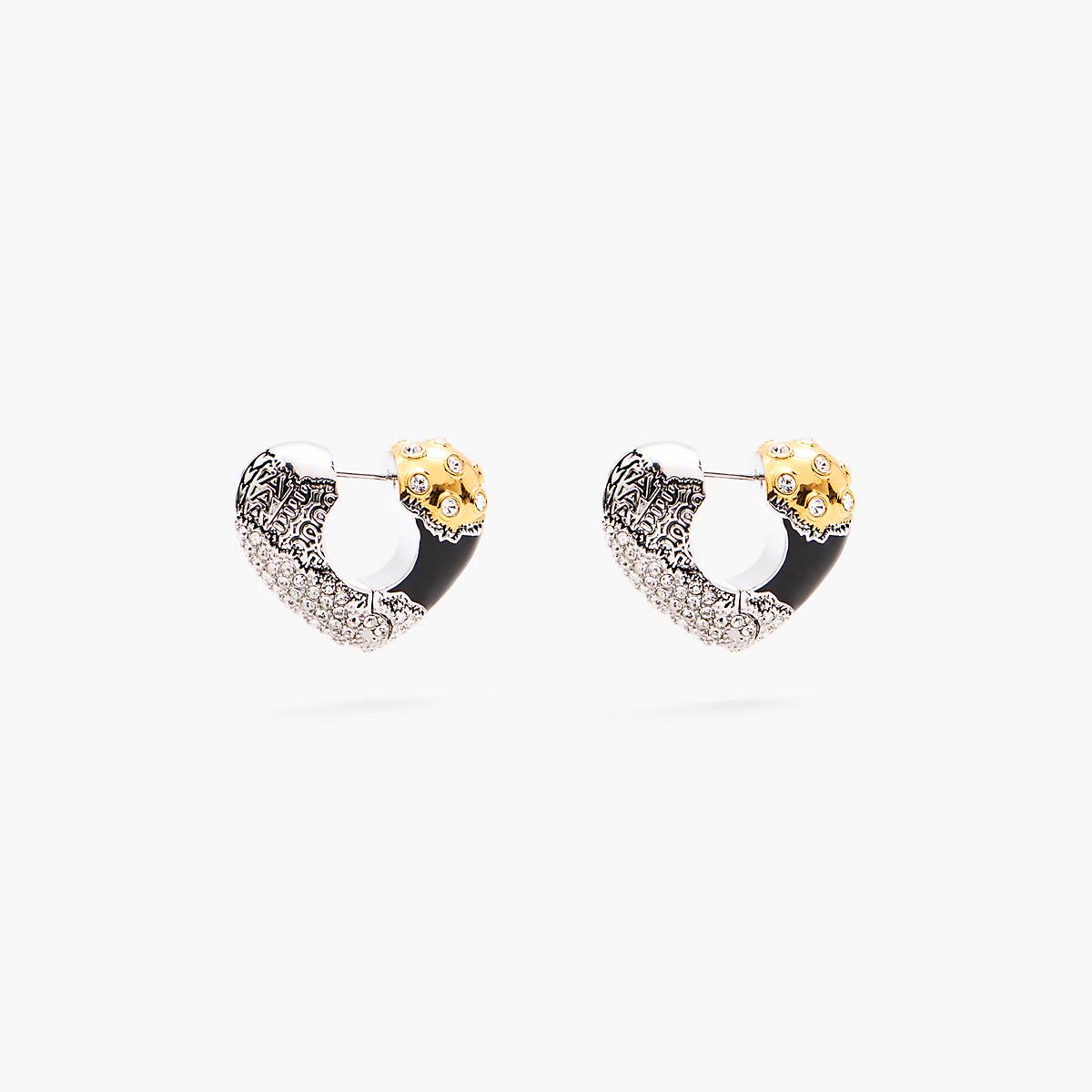 Women Marc Jacobs Camo Heart Earrings Silver Multicolor | UK MJ8507-X06