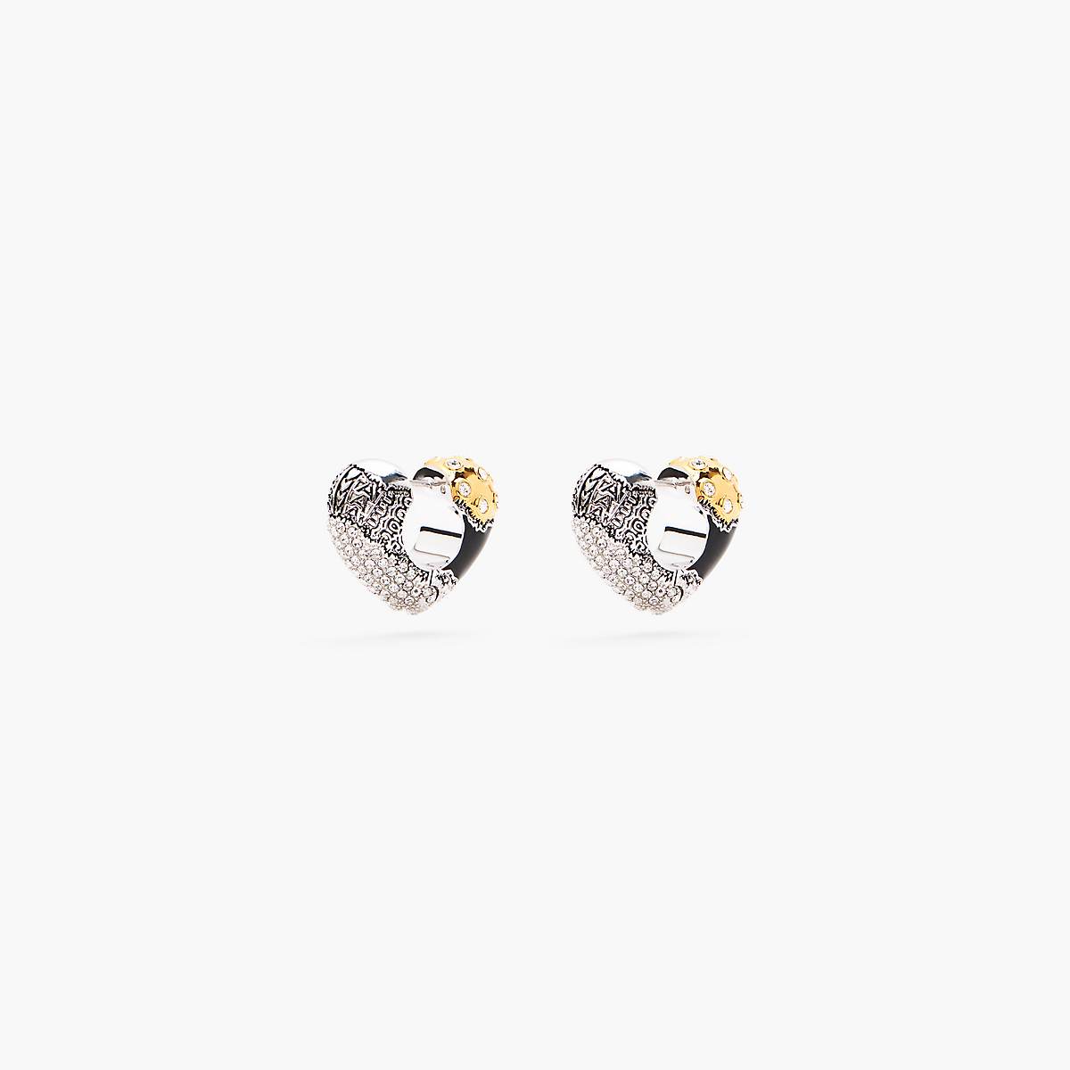 Women Marc Jacobs Camo Heart Earrings Silver Multicolor | UK MJ8507-X06