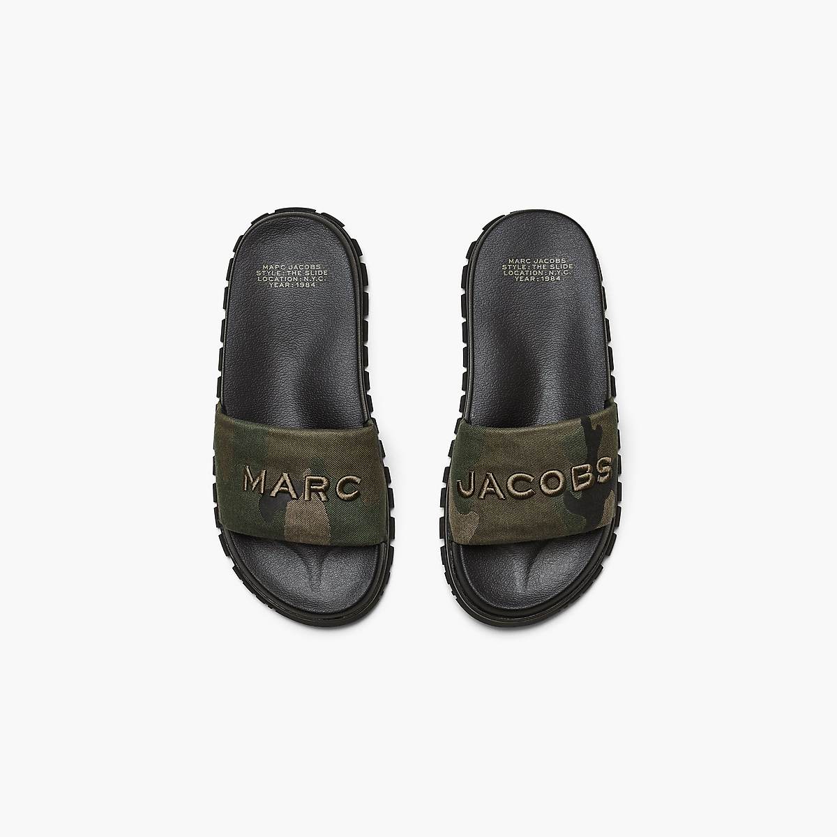 Women Marc Jacobs Camo Jacquard Slides Camo Multicolor | UK MJ6215-O97