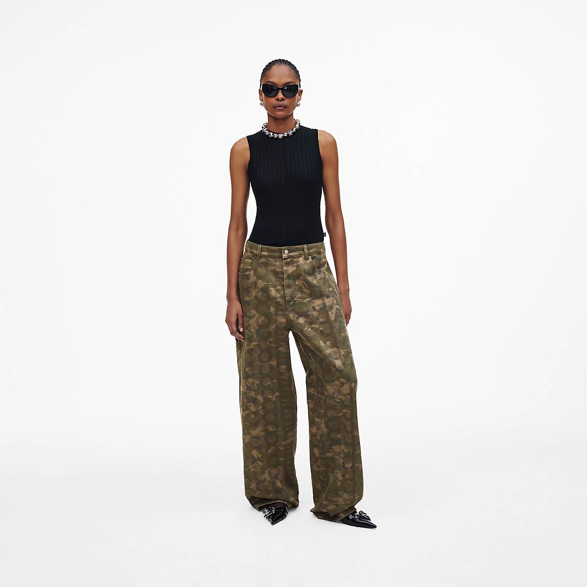 Women Marc Jacobs Camo Oversized Jeans Camo Multicolor | UK MJ3094-R52