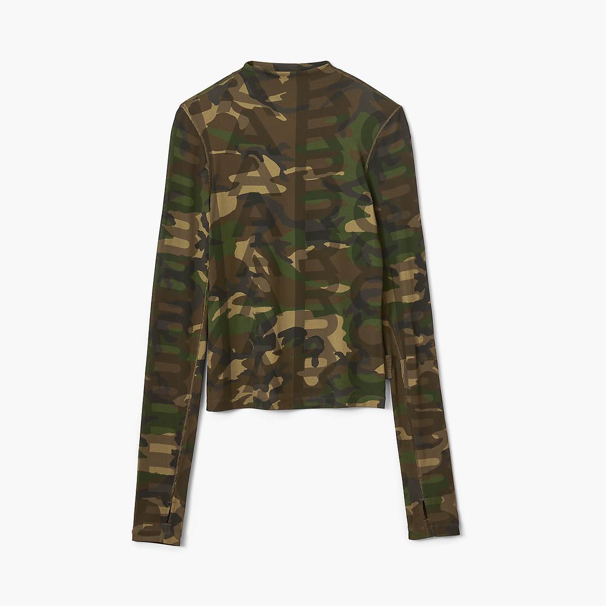 Women Marc Jacobs Camo Sheer Long Sleeve T-Shirt Camo Multicolor | UK MJ4362-Q67