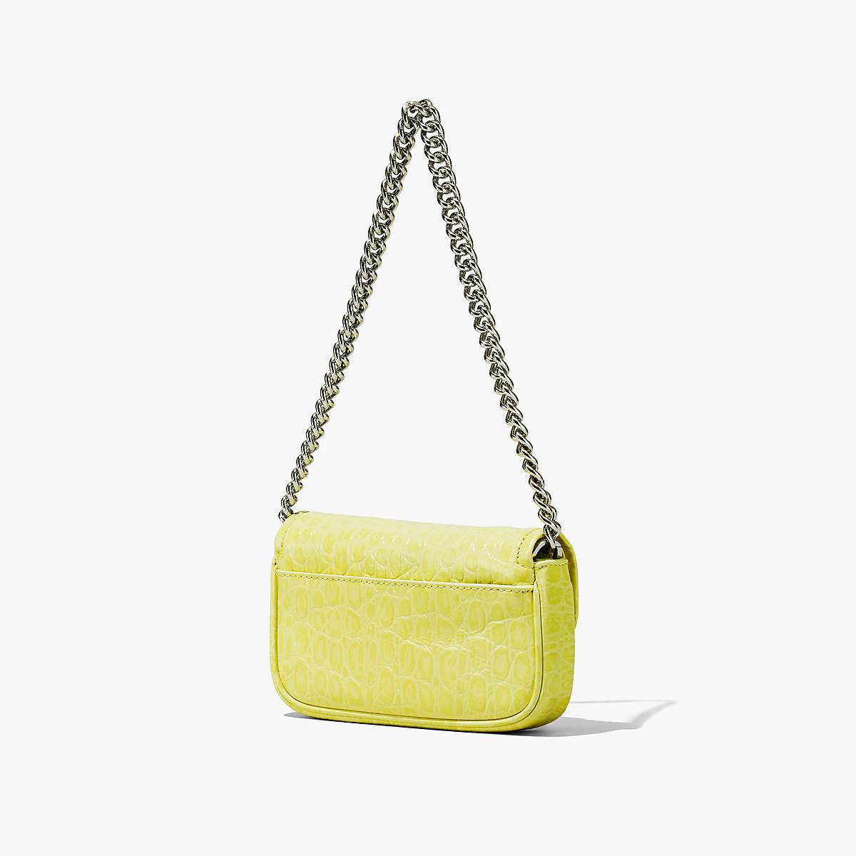 Women Marc Jacobs Croc-Embossed J Marc Mini Shoulder Bags Yellow | UK MJ2135-Z18