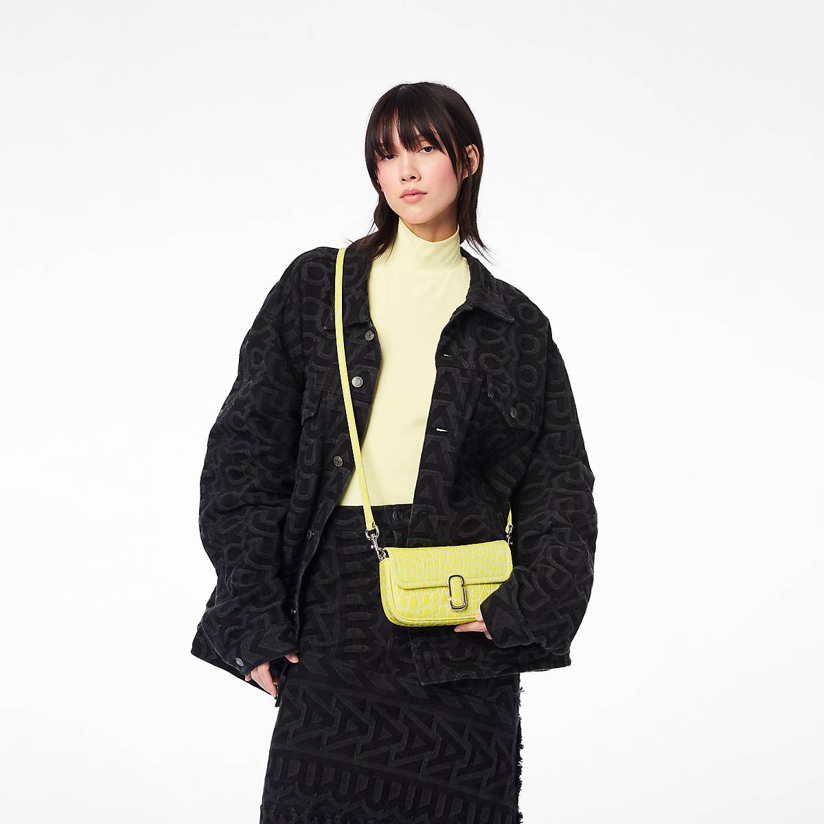 Women Marc Jacobs Croc-Embossed J Marc Mini Shoulder Bags Yellow | UK MJ2135-Z18