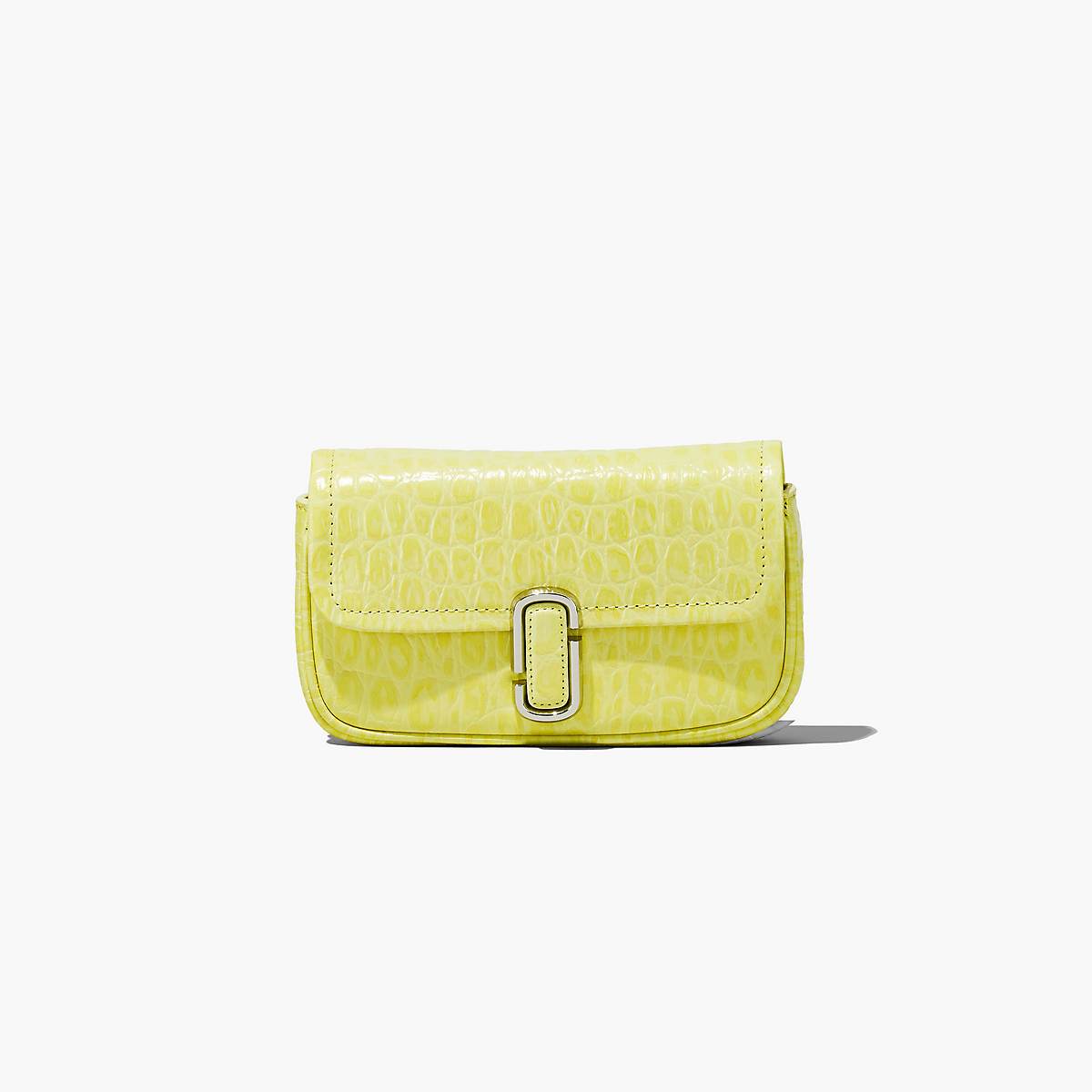 Women Marc Jacobs Croc-Embossed J Marc Mini Shoulder Bags Yellow | UK MJ2135-Z18