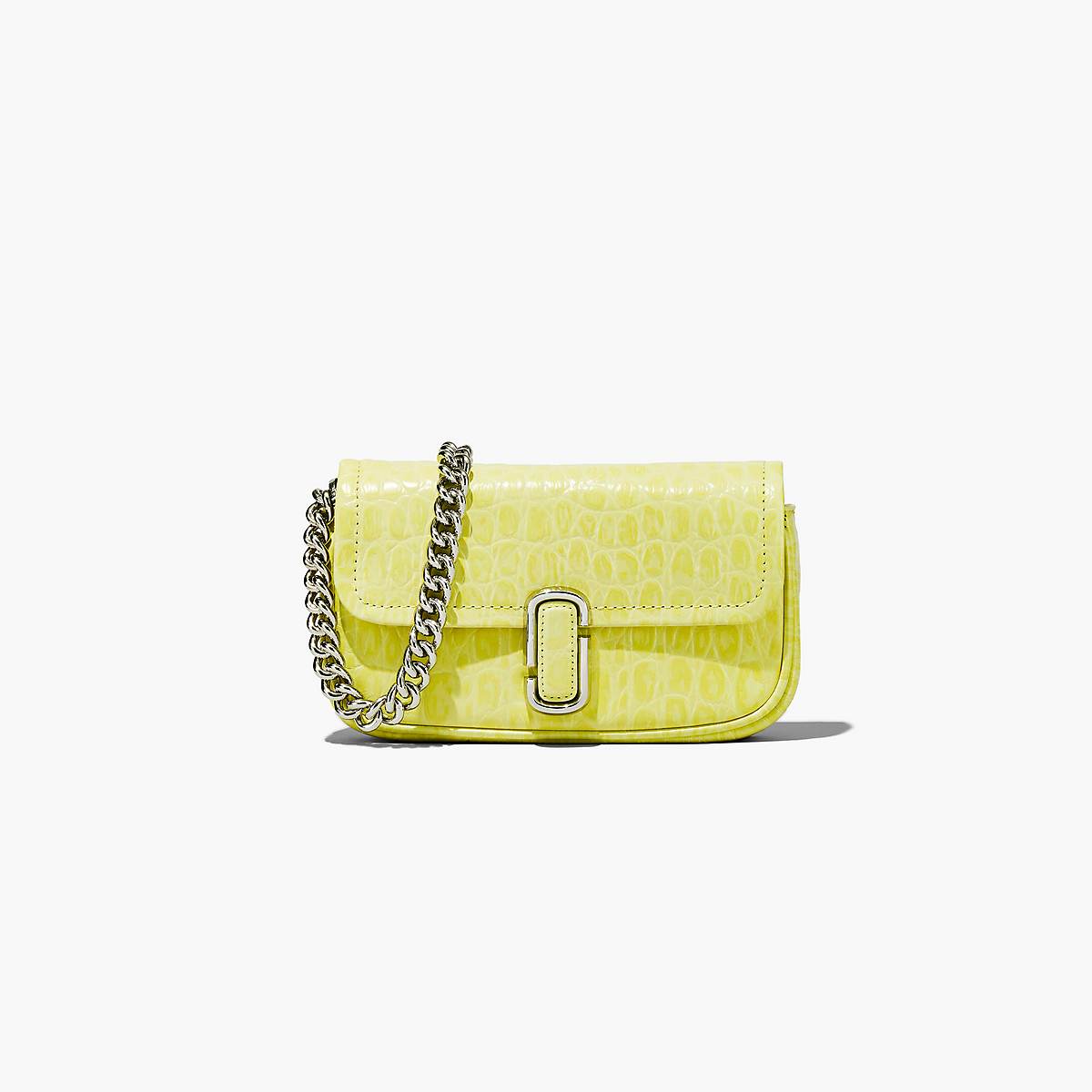 Women Marc Jacobs Croc-Embossed J Marc Mini Shoulder Bags Yellow | UK MJ2135-Z18