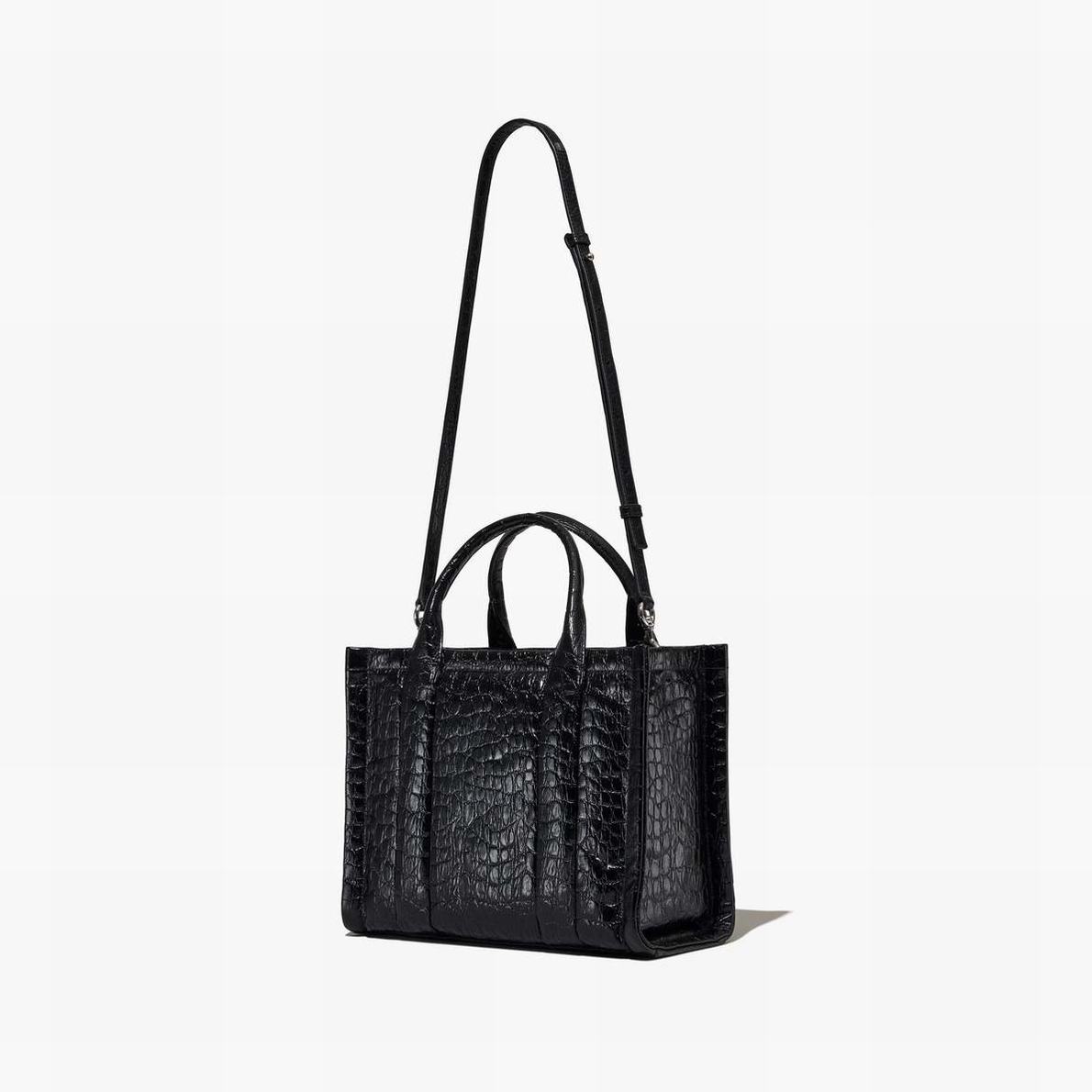 Women Marc Jacobs Croc-Embossed Medium Tote Bags Black | UK MJ1053-Q48