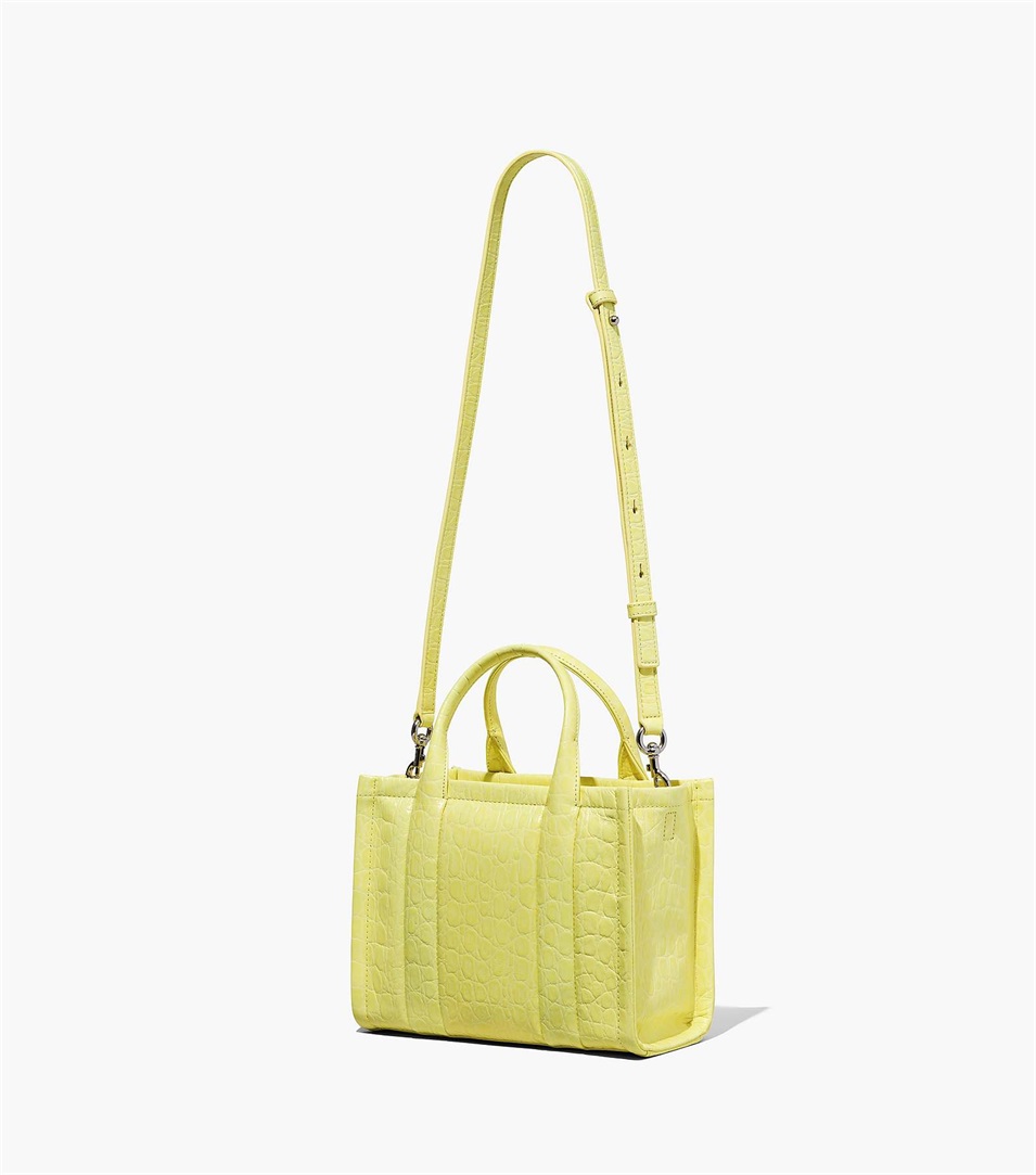 Women Marc Jacobs Croc-Embossed Mini Tote Bags Yellow | UK MJ5846-E62