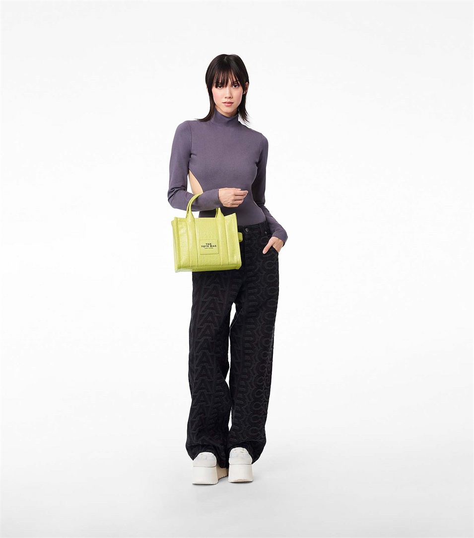 Women Marc Jacobs Croc-Embossed Mini Tote Bags Yellow | UK MJ5846-E62