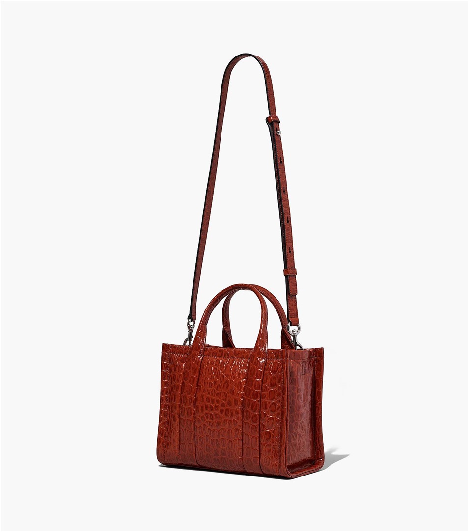 Women Marc Jacobs Croc-Embossed Mini Tote Bags Brown | UK MJ1692-T29