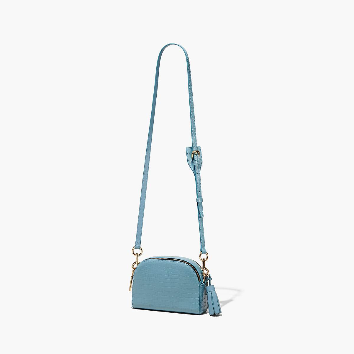 Women Marc Jacobs Croc-Embossed Shutter Crossbody Bags Grey Blue | UK MJ7365-L39