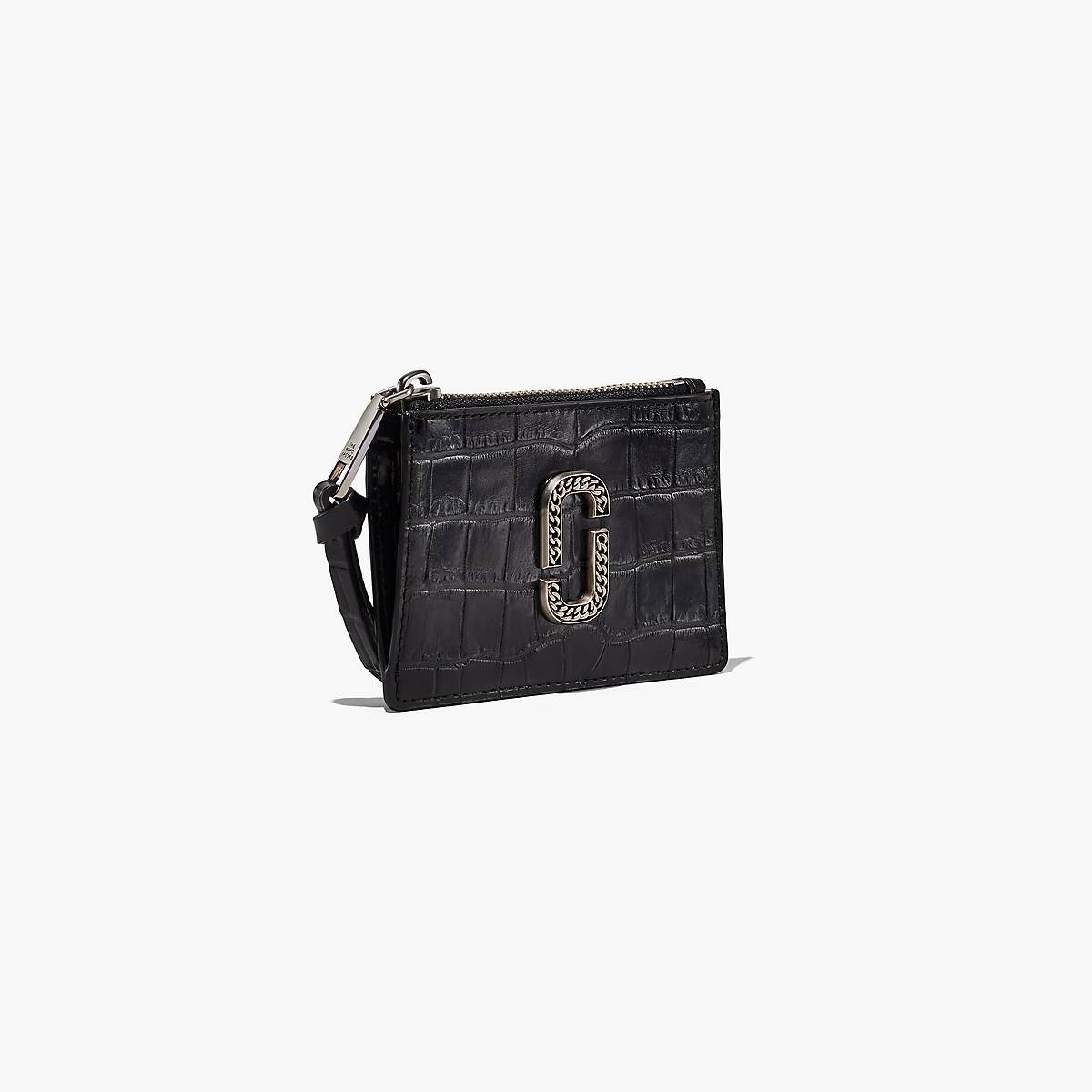 Women Marc Jacobs Croc-Embossed Top Zip Multi Wallets Black | UK MJ2941-M26