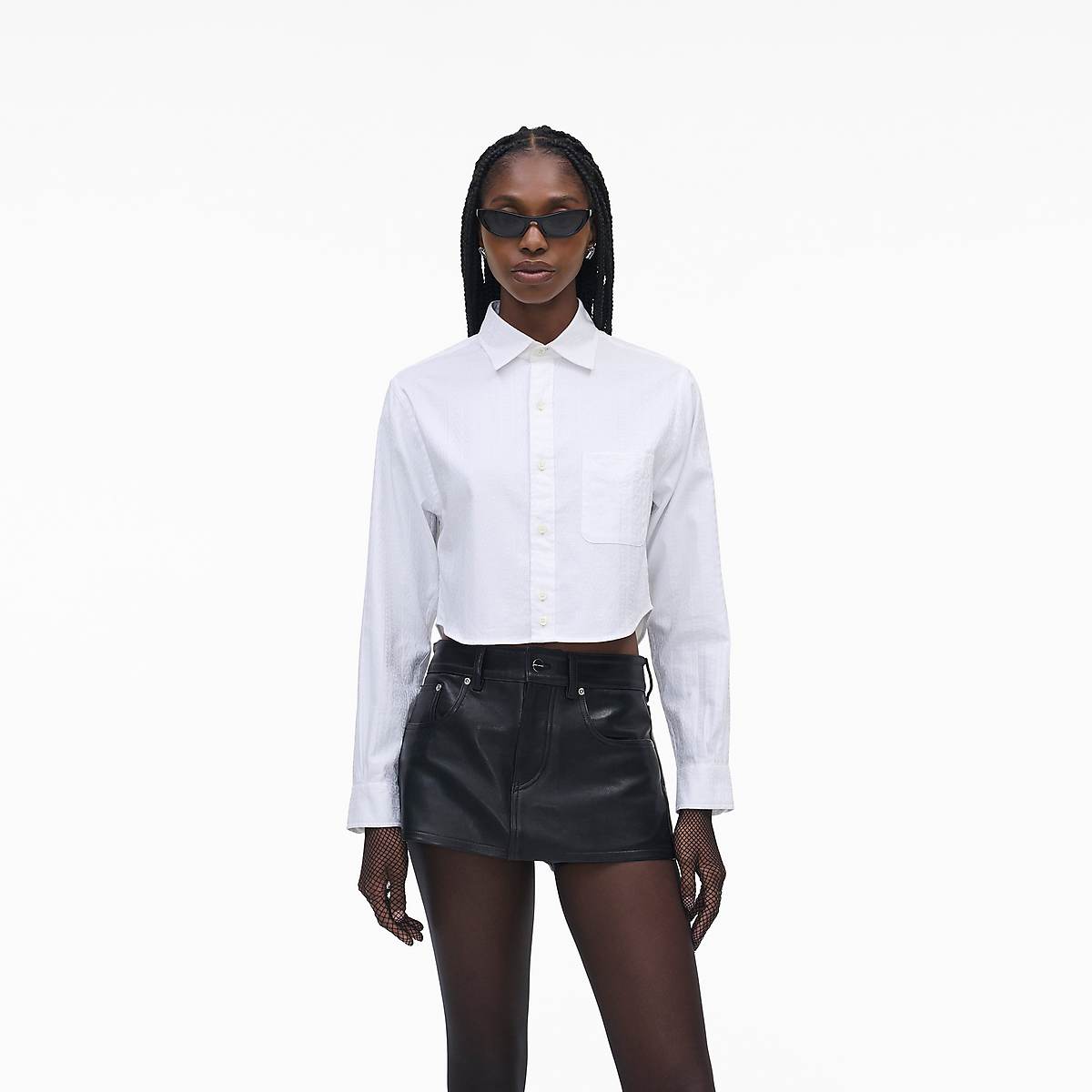 Women Marc Jacobs Cropped Femme Shirts White | UK MJ4516-X70