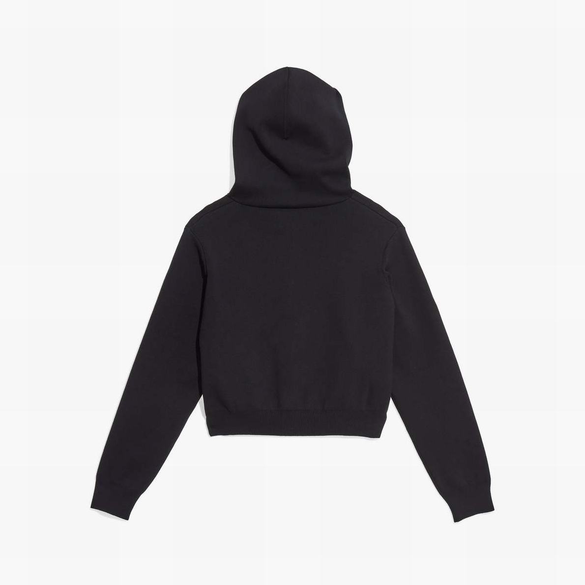 Women Marc Jacobs Cropped Zip Hoodie Black | UK MJ8031-Q71