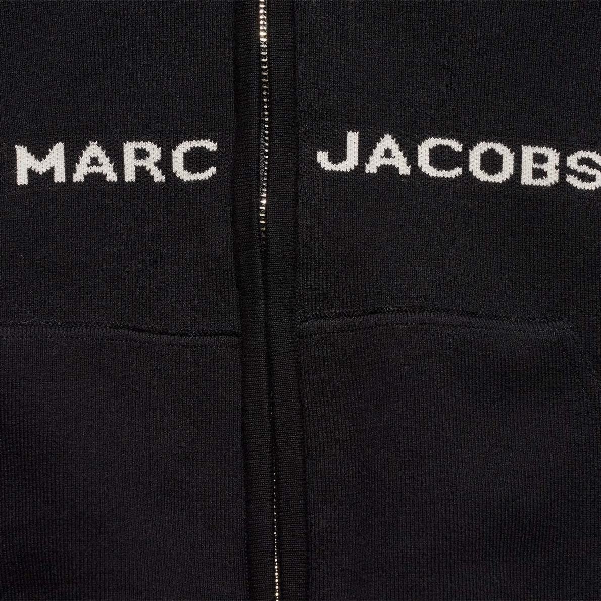 Women Marc Jacobs Cropped Zip Hoodie Black | UK MJ8031-Q71