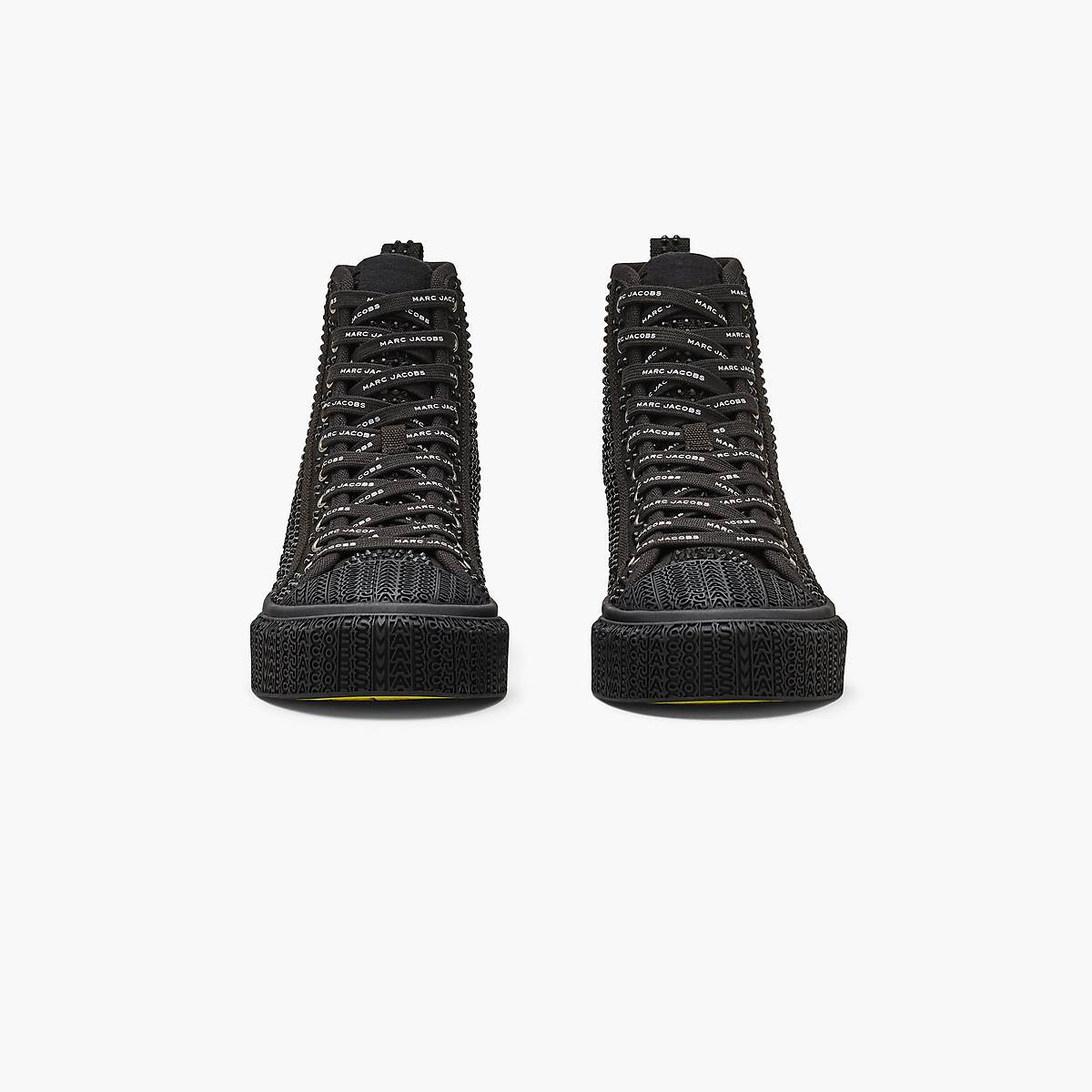 Women Marc Jacobs Crystal Canvas High Top Trainers Black | UK MJ5241-W96